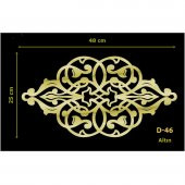 D-46 Altın 48 x 25 cm Sibu Aynalı Pleksi Mobilya Dolap Süsü - 1