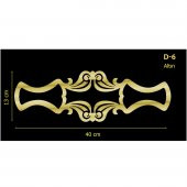 D-6 Altın 40 x 13 cm Sibu Aynalı Pleksi Mobilya Dolap Süsü - 1