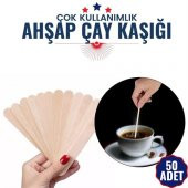 TransForMacion Çok Kullanımlık Organik Ahşap Çay Kaşığı 50 Adet - 2