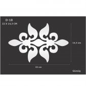 D-18 Gümüş 22 x 14,3 cm Sibu Aynalı Pleksi Mobilya Dolap Süsü - 1