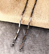 316L CERRAHİ ÇELİK 3 MM 55 CM ÇELİK KOLYE-ÇKOL81 - 1