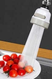 ON2 ARMATÜR Tasarruflu Musluk Başlığı 3 (Üç) Fonksiyonlu 360° Oynar Musluk Başlığı Beyaz Renk - 5