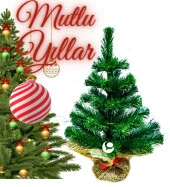 Masa Üstü Çam ağacı  40 cm - 45 DAL, Metal Gövde thumbnail 1