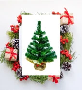 Masa Üstü Çam ağacı  40 cm - 45 DAL, Metal Gövde thumbnail 3