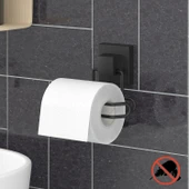 TEKNOTEL DELME VİDA MATKAP YOK! easyFIX YAPIŞKANLI TUVALET KAĞITLIK MAT SİYAH EF271 - 1