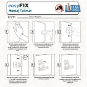 TEKNOTEL DELME VİDA MATKAP YOK! easyFIX YAPIŞKANLI TUVALET KAĞITLIK MAT SİYAH EF271 - 4