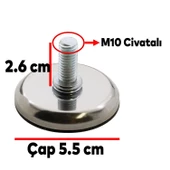 Ayder Metal Bingo Mobilya Ayağı Krom M10 - 3