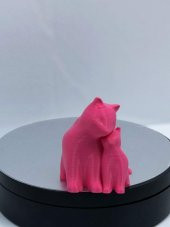 3D Anne ve Yavru Kedi Figürlü Biblo / Oyuncak - 1