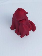 3D Anne ve Yavru Kedi Figürlü Büyük Biblo / Oyuncak - 2