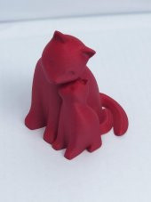 3D Anne ve Yavru Kedi Figürlü Büyük Biblo / Oyuncak - 7
