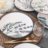 Keramika Keraart Çiçek Bahçesi Servis Tabağı 25 Cm 6 Adet - 18938-39-40-41-42-43 - 2