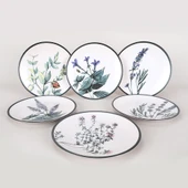 Keramika Keraart Çiçek Bahçesi Servis Tabağı 25 Cm 6 Adet - 18938-39-40-41-42-43 - 3