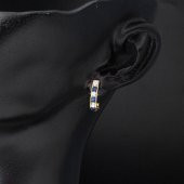 14 Ayar Altın Mavi Taşlı Çocuk Küpesi - 2