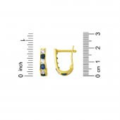 14 Ayar Altın Mavi Taşlı Çocuk Küpesi - 5