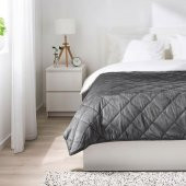 Kapitoneli Yatak Örtüsü Koyu Gri MeridyenDukkan 260x250 cm IKEA Ekstra Yumuşak - 2