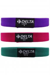 Delta 3 Adet Squat Bant Pilates Fitness Spor Kalça Egzersizleri Direnç Bandı Lastiği Seti - 1