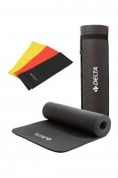Delta Konfor Zemin 10 Mm Taşıma Askılı Pilates Minderi 3lü Pilates Bandı Egzersiz Direnç Lastiği - 1