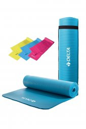 Delta Konfor Zemin 10 Mm Taşıma Askılı Pilates Minderi 3lü Pilates Bandı Egzersiz Direnç Lastiği - 1
