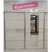 D-20 Gümüş 80 x 9 cm Sibu Aynalı Pleksi Mobilya Dolap Süsü - 2
