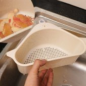Gozimy Vantuzlu Üçgen Sebze Meyve  Lavabo Raf Evye Süzgeç Sünger Tutucu Düzenleyici Mutfak Organizer - 5