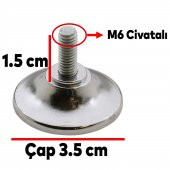Metal Düz Bingo Mobilya Ayağı Krom M6 - 3