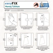 TEKNOTEL DELME VİDA MATKAP YOK! easyFIX YAPISKANLI ÜÇGEN HAVLULUK MAT SİYAH EF233 - 4
