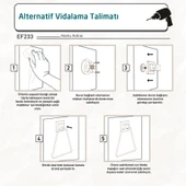 TEKNOTEL DELME VİDA MATKAP YOK! easyFIX YAPISKANLI ÜÇGEN HAVLULUK MAT SİYAH EF233 - 5