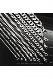 3.5mm Gurmet Model 925 Ayar Gümüş Erkek Bayan Kolye Zincir  2472532776430 - 4