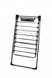 Siyah Kurutmalık Çamaşır Kurutma Askılığı Kalın Borulu Mandal Sepetlı - 3