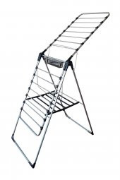 Siyah Kurutmalık Çamaşır Kurutma Askılığı Kalın Borulu Mandal Sepetlı Pra-187291-7637 - 1