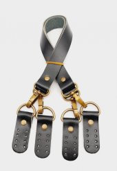 Angel Çanta Aksesuar Siyah Gerçek Deri 55 Cm Çift Sap Misu Model Antik Metal - 1