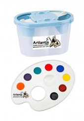 Akrilik Boya Resim Başlangıç Seti Adel 12 Renk Akrilik Boya Şövalye 2 Tuval 35x50 Fırça Spatula Şövale - 4