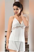 Sistina Bayan Ekru Dantelli Penye Çeyizlik 6 lı Set 1537 - 4