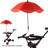 Valkyrie Bebek Arabası İçin Ayrılabilir 360 Derece Ayarlanabilir 66 cm Şemsiye - Kırmızı - 1