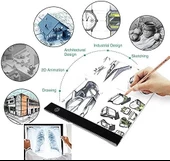 Valkyrie MDDG Led Işıklı A4 Boy Çizim Kopyalama Eskiz Çizim Ultra İnce Animasyon Çizim Tableti - 7