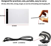 Valkyrie MDDG Led Işıklı A4 Boy Çizim Kopyalama Eskiz Çizim Ultra İnce Animasyon Çizim Tableti - 6