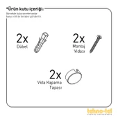 TEKNOTEL İKİ KATLI KANCALI BANYO RAFI SİYAH ES067H - 5