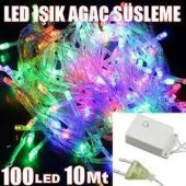 100 Ledli Renkli 5 Fonksiyonlu 10 Mt Led Yılbaşı Ağaç Süsü Sarkıt Işık Led Işık Ağaç Süsleme - 3