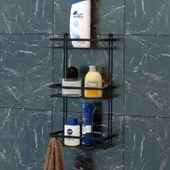 TEKNOTEL 3KATLI KANCALI BANYO RAFI MAT SİYAH ES065H - 1