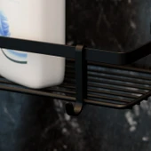 TEKNOTEL DÖRT KATLI KANCALI BANYO RAFI SİYAH ES060H - 2