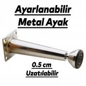 Mobilya Sehpa Puf Zigon Metal Ayağı Ayarlanabilir Krom Ayak 12 cm - 3