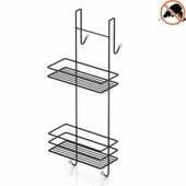 TEKNOTEL İKİ KATLI ASMALI DUŞAKABİN RAFI MAT SİYAH LM065 - 4