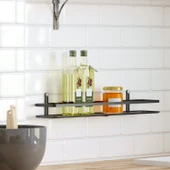 TEKNOTEL TEK KATLI BANYO & MUTFAK RAFI MAT SİYAH ES064 - 1