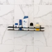 TEKNOTEL TEK KATLI BANYO & MUTFAK RAFI MAT SİYAH ES064 - 2