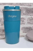Kişiye Özel Çift Katmanlı Paslanmaz Çelik 500 Ml Kupa Araç Kahve Çay Termos Bardak -1549MAVİ - 2