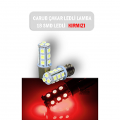 Çakar Ledli Stop Ampulü Fren Lambası 18 Led Kırmızı Tek Duy - 2