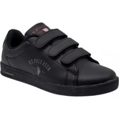 U.S Polo Assn. Sınger Siyah Cırtlı Erkek-Kız Çocuk Sneaker Spor Ayakkabı - 1