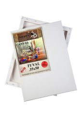 Akrilik Boya Resim Seti Fanart 12 Renk Akrilik Boya Şövalye 2 Tuval 35x50 Fırça Spatula Palet Şövale - 7