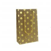 5 Adet 10x17cm Altın Puanlı Kraft Karton Çanta - 2
