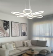 TT Aydınlatma TT308-BY  Papatya Modeli Mat Beyaz 2 Renk Modüllü Led Avize - 2